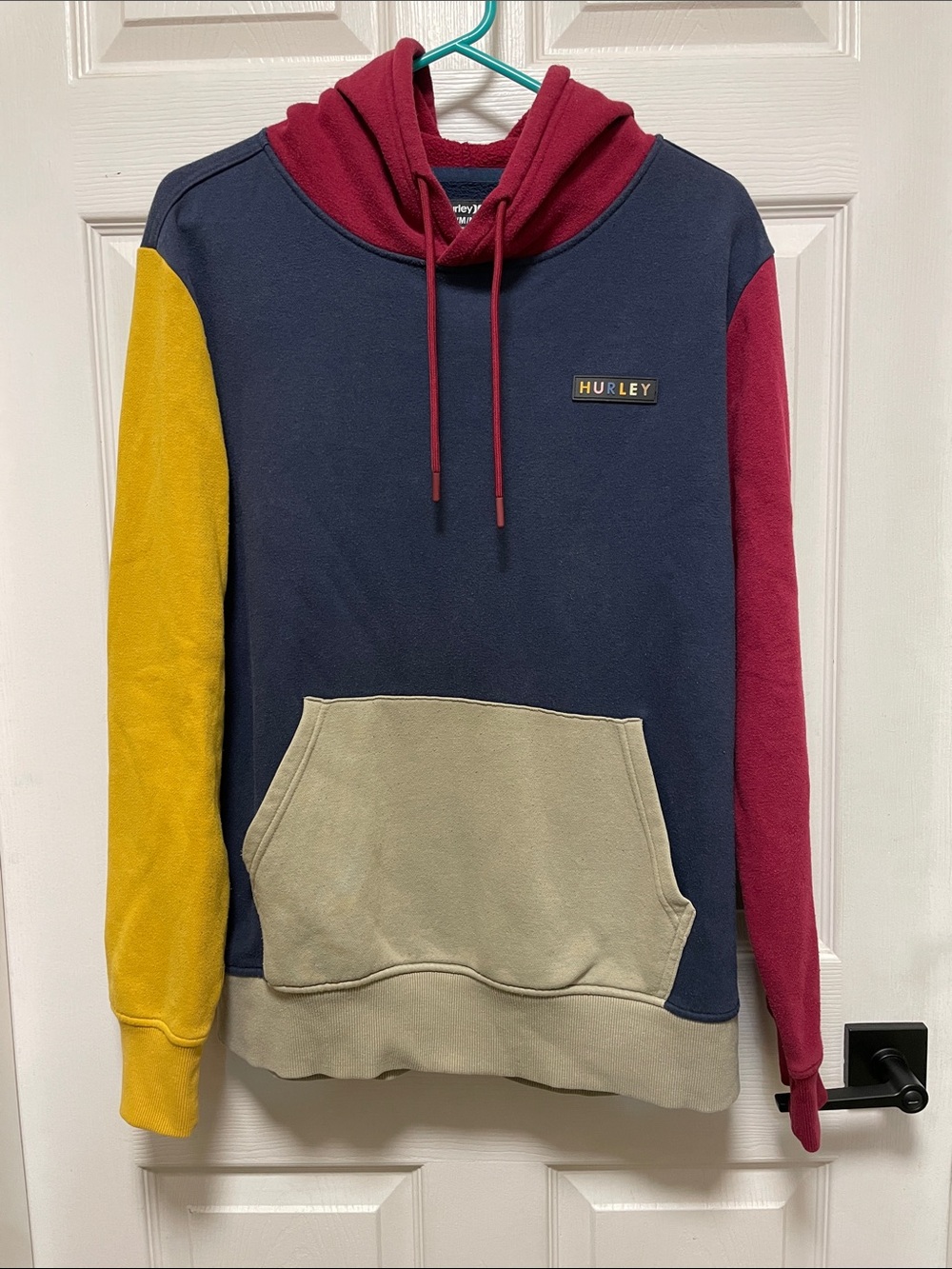 Hurley Men's Retro Color-Block Pullover Hoodie - Size M